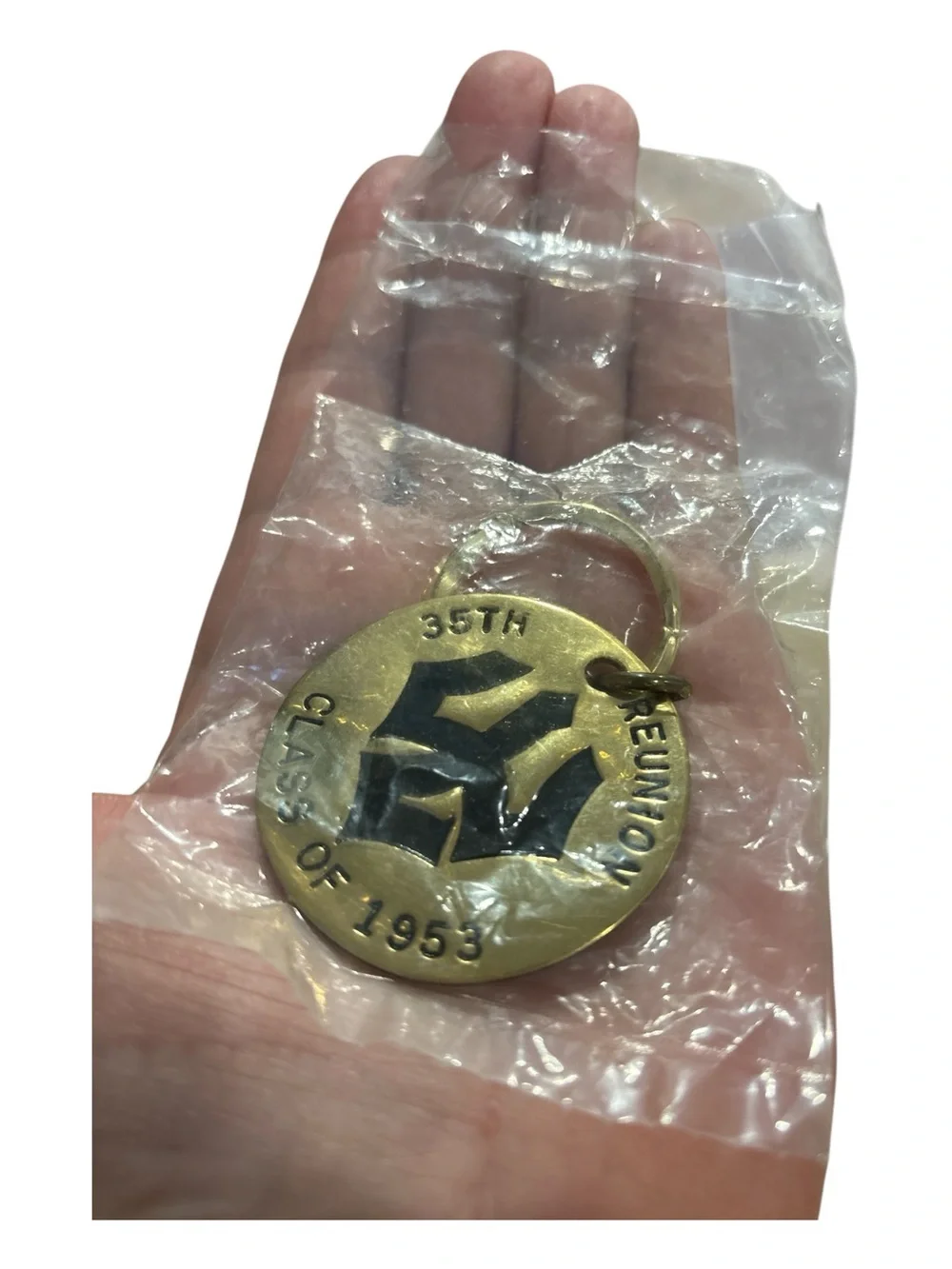 NEW IN PACKAGE Vintage Brass 35th Washington & Lee University Reunion Keychain